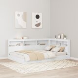 vidaXL Skladiščni naslon s polico z vzglavjem s shranjevanjem Bela 120 cm Konstruiran les | Shoptok.si