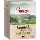 Purizon 22 + 2 gratis! mokra hrana za mačke - Adult Piščančji file z jagnjetino in lososom 24 x 70g