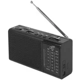 prenosni radio z usb, tf, aux, mini led svetilko in baterijo črne barve