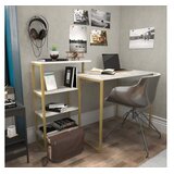 Woody Fashion Radni sto Rino, 133x76,8x60 cm, Zlatne boje | Eponuda.ba