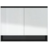  Kupaonski ormarić s ogledalom 80 x 15 x 60 cm MDF sjajni crni | shoptok.hr