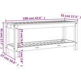  Vrtna klupa crna 108x35x45 cm od masivne borovine | shoptok.hr