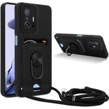 Cadorabo Verižica za mobilni telefon s funkcijo stojala, združljiva z Xiaomi 11T / 11T PRO v črna barvi - silikonski zaščitni pokrov z nastavljivim trakom, (20860375) | Shoptok.si