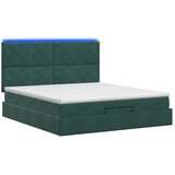  Krevet od pjene s madracem i LED-om Tamnozelena 160 x 200 cm - Tamnozelena 160 x 200 cm Dizajn s rombovima | shoptok.hr