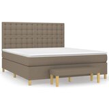 vidaXL Krevet s oprugama i madracem smeđesivi 160x200 cm tkanina | shoptok.hr