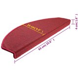  Prostirke za stepenice 15 kom 65x24x4 cm crvene poluokrugle velike | shoptok.hr