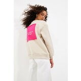 Trendyol Stone Front and Back Printed Basic Knitted Sweatshirt | Shoptok.si