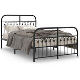 vidaXL Metalni okvir kreveta uzglavlje i podnožje crni 120x200 cm | shoptok.hr