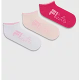 Fila Otroške nogavice 3-pack ženske, roza barva, F6935
