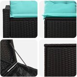  Set sofe 7 pcs Crna i Plava Poli Rattan i čelik | shoptok.hr