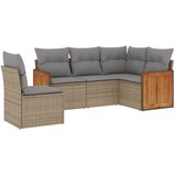  5-dijelni vrtni set sofa s jastucima bež od poliratana | shoptok.hr