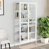 vidaXL Ormarić za izlaganje bijeli 90x40x180 cm čelik i kaljeno staklo | shoptok.hr