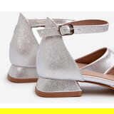 EVENTO Children's Shiny Low-Heeled Sandals Silver Nelly | Shoptok.si