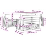  Set vanjskih sofa 7 pcs Bijela i krem 251 x 132,5 x 73 cm | shoptok.hr