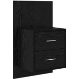 vidaXL Wall-mounted noćni ormarić 2 pcs Crni hrast 48,5 x 32,5 x 80 cm | shoptok.hr