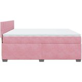  Krevet s oprugama i madracem ružičasti 200x200 cm baršunasti | shoptok.hr