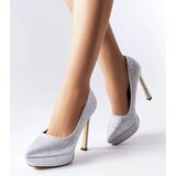Gemre Silver Glitter Proulx Heels | Shoptok.si