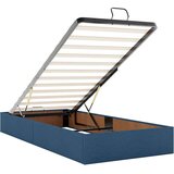 vidaXL Otomanska postelja z vzmetnico moder 90x200 cm blago | Shoptok.si