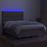  Box spring postelja z vzmetnico LED svetlo siva 140x190cm blago, (20726781) | Shoptok.si