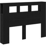  LED glava kreveta s policom Crni hrast 140 x 18,5 x 103,5 cm | Eponuda.com