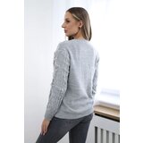 Kesi Sweater with cable weave in gray color | Shoptok.si