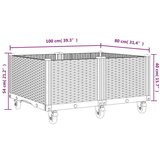 Vrtna sadilica s kotačima crna 100 x 80 x 54 cm PP | shoptok.hr