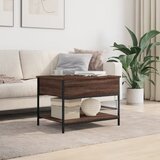  Stolić za kavu smeđa boja hrasta 70x50x50 cm od drva i metala | shoptok.hr