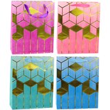  Paper Gift Bag Geometric Patterns Gold 32 x 26 x 12 cm Cene