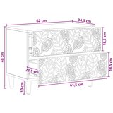  Noćni ormarić Betonska siva 62 x 34,5 x 48 cm Konstruirano drvo | shoptok.hr