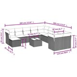  12-dijelni set vrtnih sofa od poliratana s jastucima crni | shoptok.hr