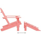 vidaXL Vrtna stolica Adirondack s otomanom od masivne jelovine roza | shoptok.hr