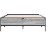  Okvir za krevet boja hrasta 140x190cm konstruirano drvo i metal Siva 140 x 190 cm | Shoptok.si