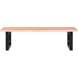  Zidna polica za umivaonik od čelika i masivne hrastovine Smeđa 80 x 50 x 2 cm | shoptok.hr