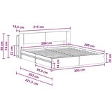  Okvir kreveta s pohranom Crna 200 x 200 cm Konstruirano drvo - Crna 200 x 200 cm bez središnje police | shoptok.hr