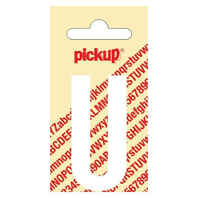 Samolepilni listki (Motiv: U, Bele barve, Višina: 60 mm)
