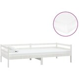  Dnevni ležaj s madracem 90 x 200 cm bijeli od masivne borovine | shoptok.hr