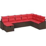 vidaXL Vrtna sedežna garnitura z blazino 8 pcs Rjava Poly ratan, (5000144421) | Shoptok.si