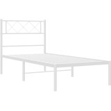 Metalni okvir za krevet s uzglavljem bijeli 90x200 cm | shoptok.hr