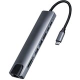 FastAsia Adapter-konvertor TIP C na HDMI+2xUSB 3.0+TF/SD+2xTIP C+RJ45 | ePonuda.com