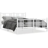 Furnova Kovinski posteljni okvir z vzglavjem in vznožjem bel 160x200 cm, (21939865) | Shoptok.si