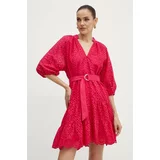 Morgan Bombažna obleka RFLAM roza barva, RFLAM