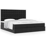  Otomanski okvir kreveta s madracem crni 180x200cm umjetna koža | Eponuda.com