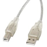 Lanberg CA-USBA-12CC-0018-TR USB cable USB 2.0 1.8 m USB B Transparent | shoptok.hr