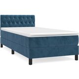 Maison Chic Box spring postelja - Vzmetna postelja z vzmetnico temno modra 90x200 cm žamet SL6900, (21900605) Cene