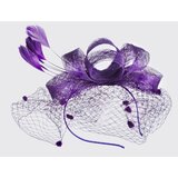 INF Elegantni klobuček s perjem in mrežico Purple, (21685587) Cene