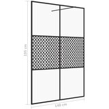 Pregrada za tuširanje s prozirnim staklom ESG 140 x 195 cm crna | shoptok.hr