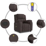 vidaXL Masažni naslanjač temno rjavo blago | Shoptok.si