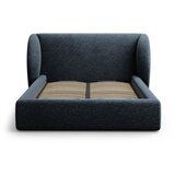 Micadoni Tamno plavi tapecirani bračni krevet s prostorom za odlaganje s podnicom 200x200 cm Miley – | shoptok.hr