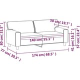  Dvosjed od tkanine crvena boja vina 140 cm umjetne kože | shoptok.hr