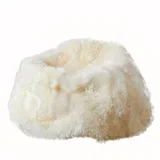 Bijeli puf od ovčje kože , ⌀ 110 cm